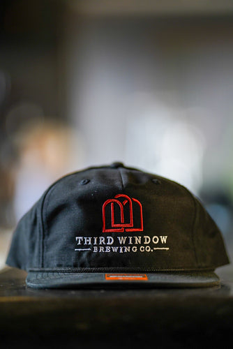 Third Window Rope Snapback Cap, Black & Red