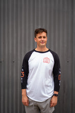 Baseball Shirt, White w/ Black Sleeves